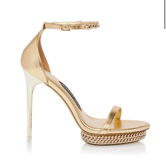 JESSICA RICH JESSICA CHAIN SANDAL 120 MM I GOLD - Picture 1 of 8
